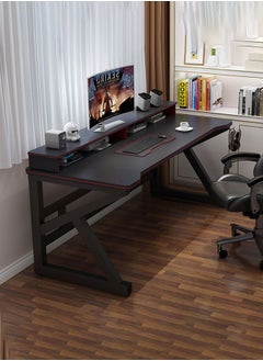 اشتري Computer Desk with Shelves  Home Office Desk  Study Work Writing Table for Small Spaces Corner Desk Easy Assemble Black 120*60*83CM في السعودية