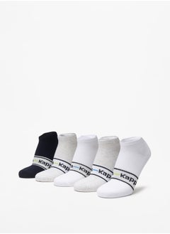 Buy Logo Detail Ankle Length Sports Socks - Set of 5 in UAE