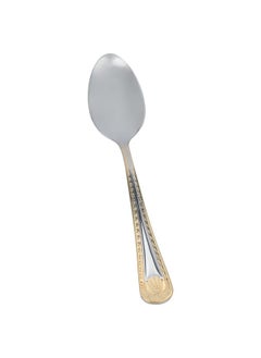 Buy Silver Eating Spoon Set Gold Pattern 6 Pieces in Saudi Arabia