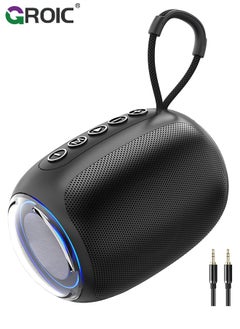 اشتري Black Portable Bluetooth Speaker with 3.5mm AUX Input, AUX Line-in Speaker for PC, Tablet, Phone, MP3 Player, 12 Hours Playtime, Built-in Microphone, Support Bluetooth/TF Card/USB Drive Playback في الامارات