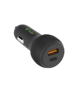 Buy CC-100 38W PD Car Charger Dual TYPE-C & USB with TYPE-C to Lightning Cable 1M BLACK in UAE