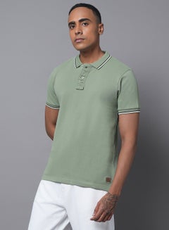 Buy Polo Collar Short Sleeves Cotton Regular T-shirt in UAE
