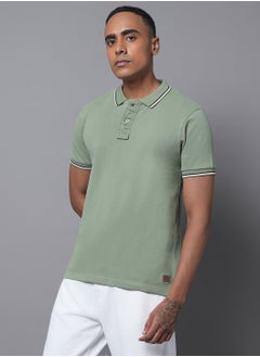 Buy Polo Collar Short Sleeves Cotton Regular T-shirt in UAE