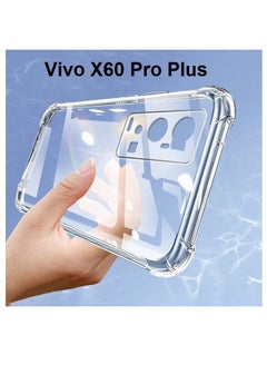 اشتري Vivo X60 Pro Plus Clear Cover Case soft TPU Transparent Silicone Gel Back Protective Case shock Absorbent Reinforced Corner for Vivo X60 Pro+ Clear في الامارات