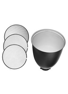 اشتري 45 Degree 11-Inch Bowens S-Type Mount Reflector Diffuser Shade Lamp Shade with 20° 40° 60° Honeycomb Grid for Bowens Mount Studio Strobe Flash Light Speedlite في السعودية