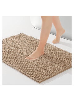 اشتري Bathroom Rugs Non-Slip Bath Mat50*80CM Washable Soft Shower Mat for Bathroom Floor & Tub Fluffy  Bath Rugs Durable Thick Water Absorbent Microfiber Shower Rugs Camel في السعودية