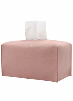 اشتري Large Size Leather Tissue Box Cover Holder Home Decorations for Living Room Bedroom and Office Tissue Box Cover for Car في الامارات