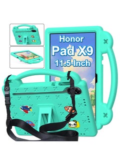 Buy Case Compatible with Honor Pad X9 11.5 Inch, DIY Accessories for Kids, Shockproof Case with [Pencil Holder] [Shoulder Strap] [Handle Stand], Green in UAE