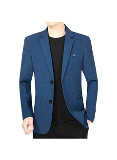 اشتري Mens Casual Blazer 2024 Spring Autumn New Dad JacketXZ1762 sapphire blue XZ1762 sapphire blue في السعودية