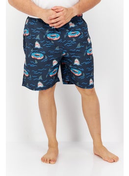 Buy Men Allover Print Drawstring Board Short, Dark Grey Combo in UAE