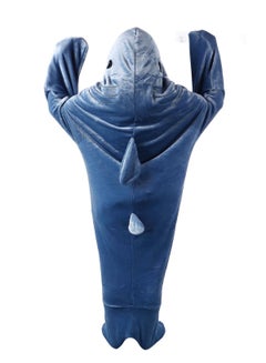 Buy Shark Sleeping Bag Soft Cozy Flannel Hoodie Wearable Shark Blanket with Shark Tail Hooded Blanket Size M in Saudi Arabia