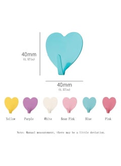 Buy Heart Shaped Decorative Wall Hooks, 24 Pack Stainless Steel Strong Adhesive Wall Hook for Home Kitchen Bathroom, Cute Utility Hooks, for Hanging Hat, Towel, Key, Towel Hook Wall Mount in Saudi Arabia