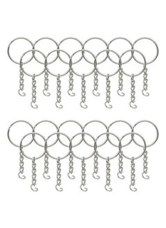 Buy 50 Pack Bulk Keyring Set Split Key Chain Rings with 1 inch Large Chains Heavy Duty Metal Keychain Ring Easy to Use Open Jump Rings Strong Small Round DIY Jewelry Making Keyrings Kit in UAE