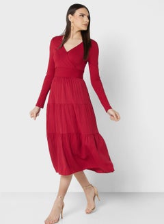 Buy Long Sleeve Tiered Dress in Saudi Arabia