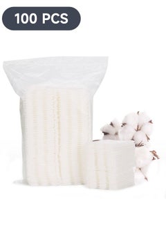 Buy 100 PCS Hypoallergenic Facial Cleansing Squares Cotton Pads, Facial Lip & Eye Makeup Remover Pads, Thickening Pure Cotton Cosmetic Cotton in Saudi Arabia