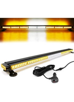 Buy Yellow White Yellow 48" 102 LED Emergency Warning Security Roof Top Flash Strobe Light Bar with Magnetic Base for Plow or Tow Truck Construction Vehicle in UAE