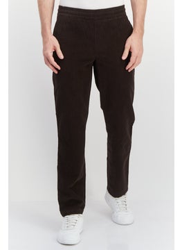 اشتري Men Regular Fit Corduroy Pants, Dark Brown في الامارات