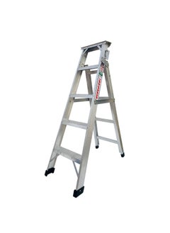 اشتري Dual Purpose Aluminum Ladder - Lightweight, Telescoping Ladder for Home, Office & Outdoor Use | 5 Steps Folding Ladder with Anti-Slip Design | Heavy-Duty Multi-Use Ladder | 1.5 Meters في الامارات