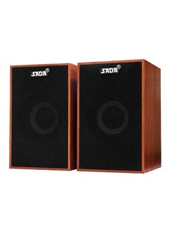 اشتري Bass Stereo Wooden Combination Speaker Brown/Black في الامارات