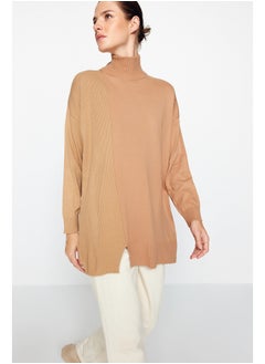 Buy Beige Color Block Knitwear Sweater TCTAW24AK00141 in Egypt