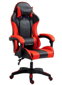 Buy Gaming Chair, Ergonomic Office Chair, Adjustable Swivel Leather Desk Chair, Reclining High Back Computer Chair with Lumbar Support and Headrest, Racing Style Video Gamer Chair（Red) in UAE