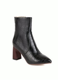 Buy Pointy Ankle Boots For Ladies Black in UAE