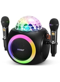 اشتري SDRD SD-325 Wireless Bluetooth Karaoke Machine wireless speaker dual  microphone Led light effect في الامارات