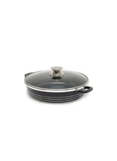 اشتري Non-Stick Shallow Casserole 36 cm Black/Clear في الامارات