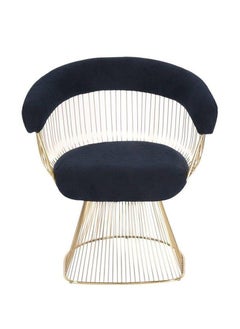 Buy Comfortable Stainless Steel Living Room Chair - Elegant Look - High Quality and Durability - Italian 304 Stainless, PVD Gold Plated-BLUE in Egypt