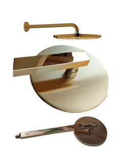 Buy Shower head, 20 cm, circular, with a 50 cm arm, golden colour in Egypt