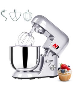 Buy 3 In 1 Stainless Steel Bowl Stand Mixer 6.5 Liter 1300 W Kitchen Machine with Dough  Hook  & Whisk and Beater in UAE