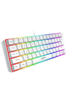 Buy Wired 61-Keys RGB Backlit Streamer Gaming Keyboard White in UAE