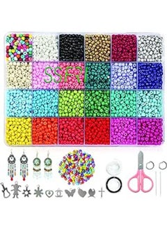 اشتري Seed Beads 14400 Packs 2mm Glass Bracelet Jewelry Making Kit في مصر