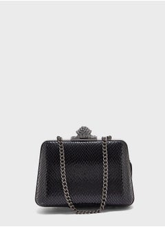 Buy Become Textured Chain Strapped Clutch in UAE