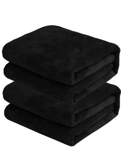 Buy 2-Piece Microfiber Bath Sheet Black 80x160cm Soft and Durable Microfiber Beach Towel Super Absorbent and Fast Drying Microfiber Bath Towel Large for Sports, Travel, Beach, Fitness and Yoga in UAE