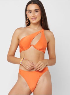 Buy One Shoulder Cut Out Detail Bra & Brief Set in Saudi Arabia