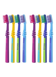 Buy Shield Care Flex Junior Toothbrush with Spring Neck, Maximum Oral Care for Kids - Super Soft Bristles, 4 Colors - 8 Count (Pack of 1) in UAE