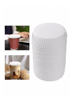 Buy 100pcs Disposable Paper Cup Covers,Coffee Mug Lid Tea Cup Paper hot Cup lids Coffee Cup Covers for Espresso Cold hot Drinks Tea Coffee hot Tea Cups White Disposable Coffee Cups Coffee Cup Lids in Saudi Arabia