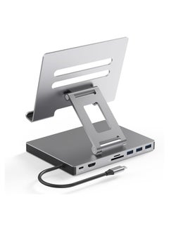 Buy Charging Type-c Hub, USB Docking Station Laptop Stand, Multiport 3.0 Tf Card Slot, 4K 60HZ Hdmi-Compatible Gigabit Ethernet Aluminum Alloy Type C Docking Station 8 in 1 Ethernet Laptop Stand Holder in Saudi Arabia