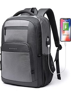 اشتري Laptop Backpack Large Capacity School Bag USB Charging Port Water Resistant 15.6 inch - Black في مصر