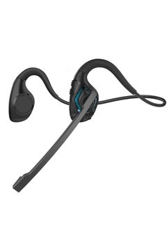 اشتري Bluetooth Headset with Microphone, Open Ear Headphones Wireless Noise Cancelling for Phone Laptop PC Computer, 10 Hours Playtime, Lightweight & Comfortable for Office Driving Working Home,black في السعودية