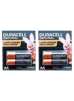 Buy 4 Piece AA Duracell Original Last Longer Batteries in Saudi Arabia