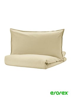 Buy Duvet cover and pillowcase light beige 150x200/50x80 cm in Saudi Arabia