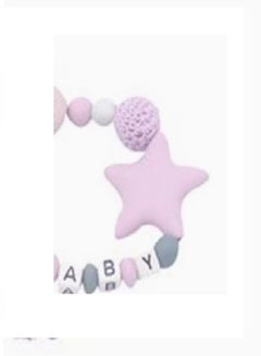 Buy Cute Shape Handmade Baby Safe Silicone Teething Pacifier Clips Holder Chain in UAE