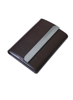 Buy Business Card Holder, PU Leather Slim Business Card Case - Business Card Carrier ID Case/Wallet Pocket Business Name Card Holder for Women and Men - Brown in Saudi Arabia