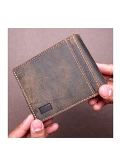 Buy Fend Genuine Leather Men's Wallet with RFID Protection Brown in UAE