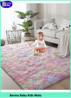 Buy Baby Play Mat Kids Rugs Carpet Playmat  Large Tie-Dye Rugs Anti-Skid Plush Carpet For Living room Bedroom Kids Room in Saudi Arabia