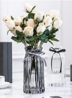 Buy Glass Flower Vase Thickened Crystal Glass Bud Vase Roman Bottle Cute and Clear Flower Vase Desktop Flower Pot For Center Pieces in UAE