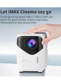 Buy Portable Wifi Projector Android and Bluetooth Intelligent 50-150 Inches Screen Projector 1200 Lumens in UAE