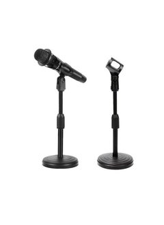 Buy Adjustable Desk Microphone Stand Mic Holder Black in UAE